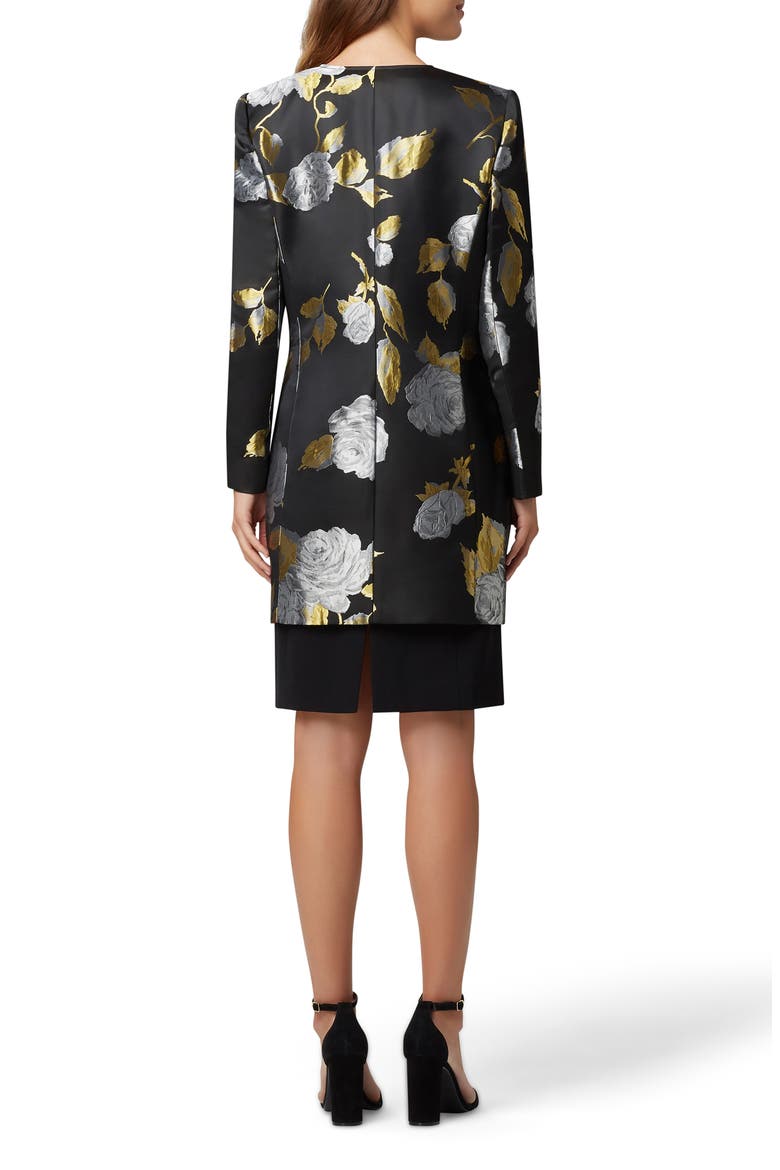 Tank Dress with Brocade Jacket, Alternate, color, BLACK GOLD ROSES