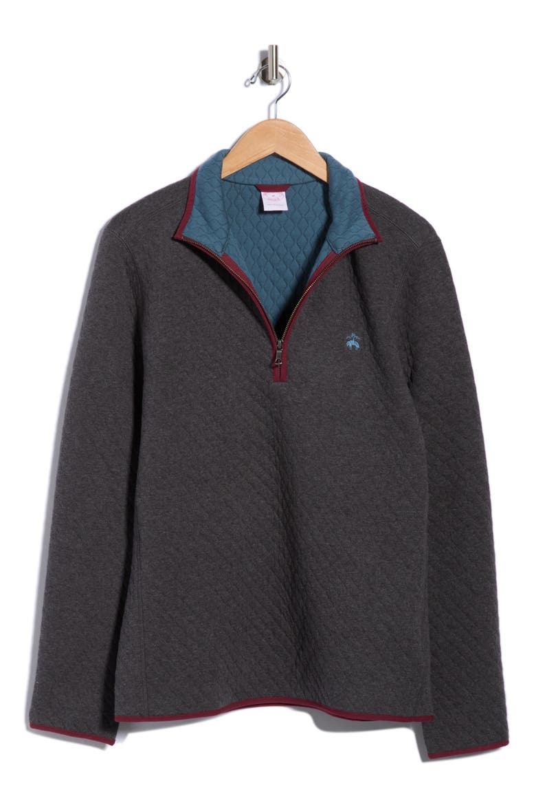 Diamond Quilted Half-Zip Pullover, Main, color, CHARCOAL B85