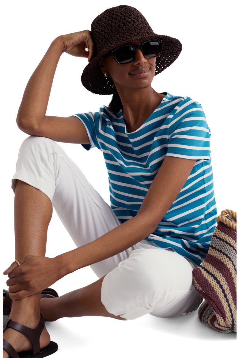 Sailor Stripe Organic Cotton T-Shirt, Alternate, color, BRETON WATERSCAPE