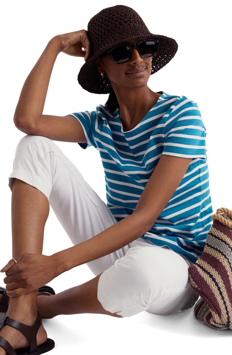 Seasalt Cornwall Sailor Stripe Organic Cotton T-Shirt, Alternate, color, Breton Waterscape