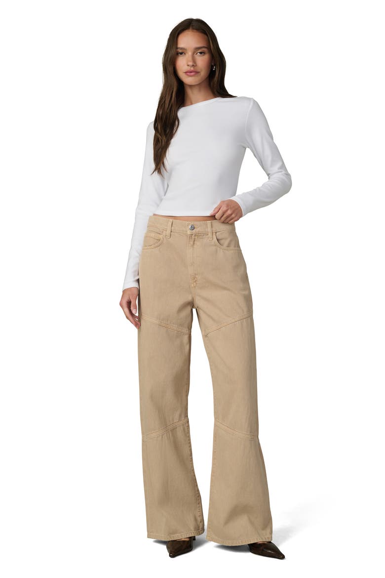 The Harlowe Seamed High Waist Wide Leg Jeans, Alternate, color, TIGERS EYE