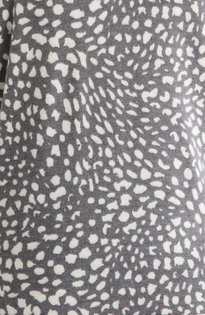 Loveappella Animal Spot Hacci Knit Cowl Neck Tunic, Alternate, color, Charcoal/ Ivory