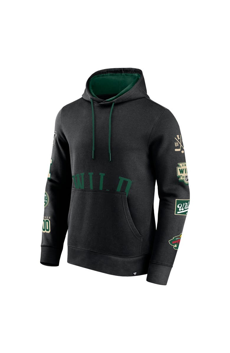 FANATICS Men's Fanatics Branded Black Minnesota Wild Wild Winner Fleece Pullover Hoodie, Alternate, color, 