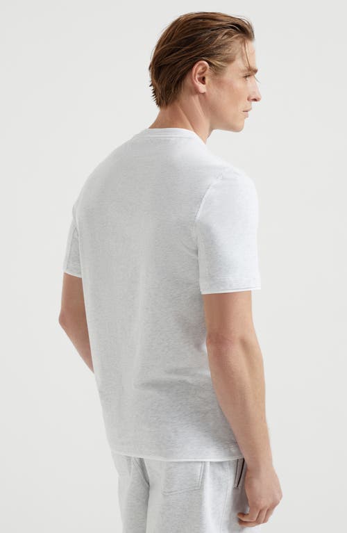 Brunello Cucinelli Logo-embroidered Cotton T-shirt In Light Grey