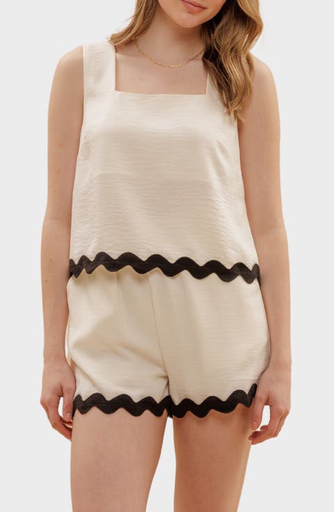 Rickrack Trim Tank & Shorts Set