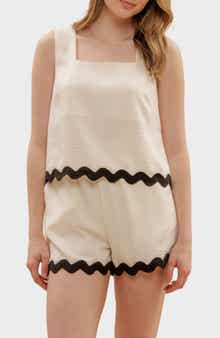 Blu Pepper Rickrack Trim Tank & Shorts Set