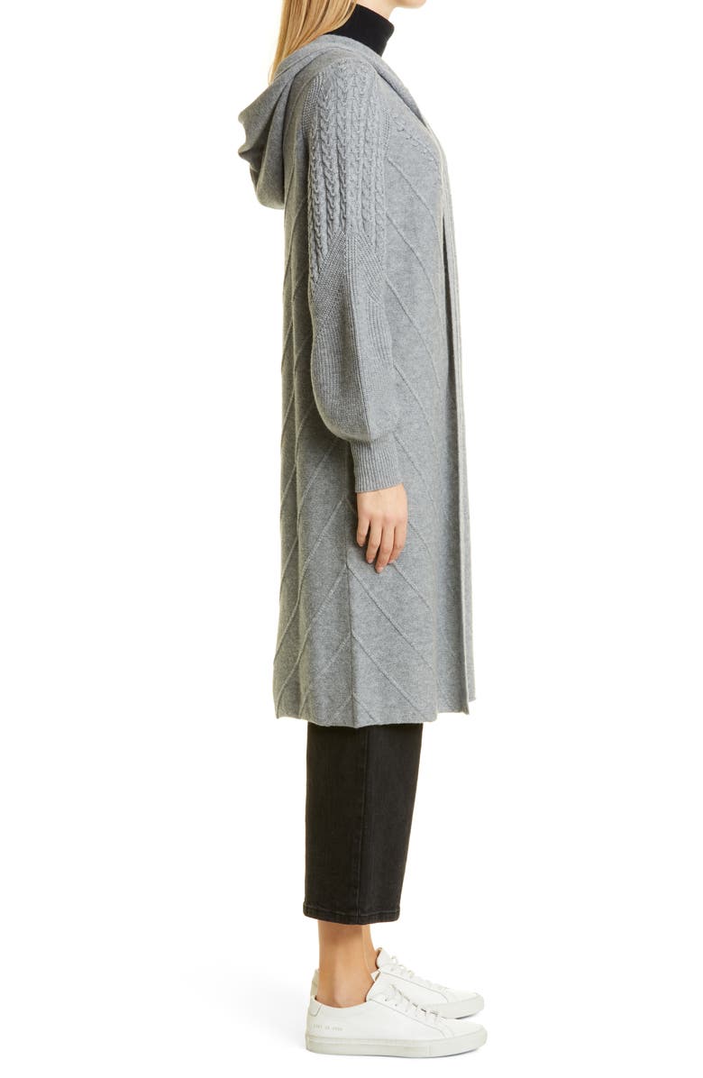 PAIGE Hazel Hooded Wool Blend Sweater Coat, Alternate, color, 