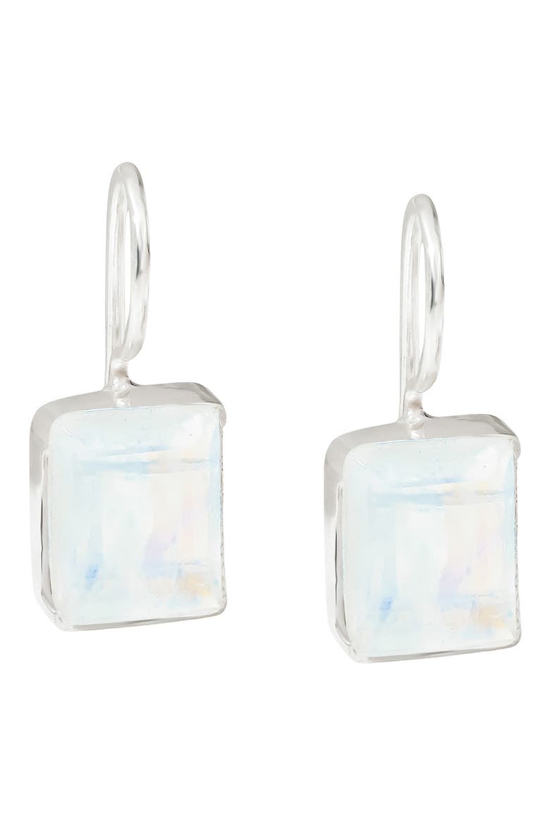 Semiprecious Stone Drop Earrings, Main, color, LIGHT BLUE/ WHITE