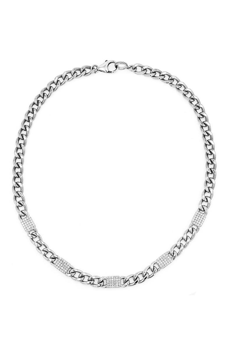 Sheryl Lowe Pavé Curb Chain Necklace, Main, color,