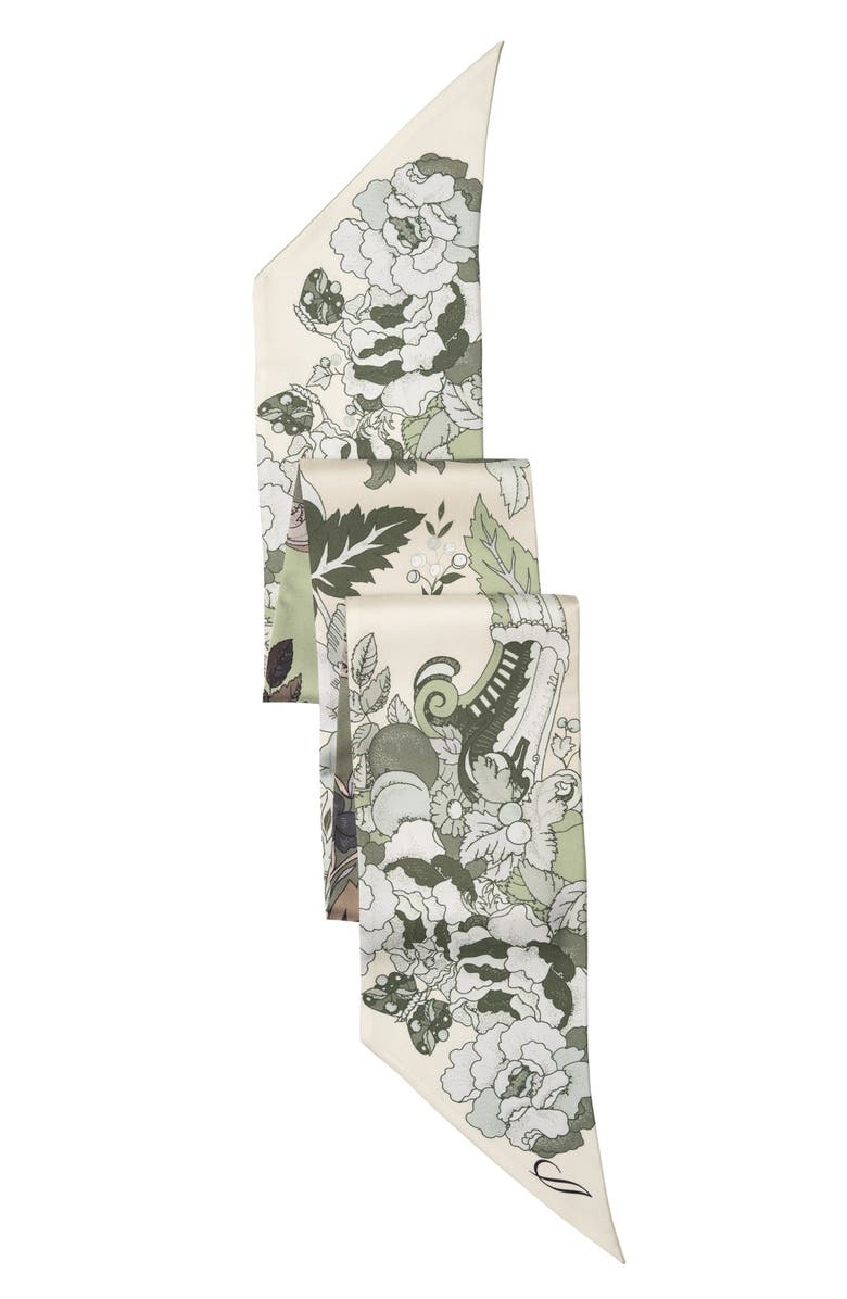 Elizabetta Raffaella  - Skinny Silk Scarf for Women, Alternate, color, Sage Green