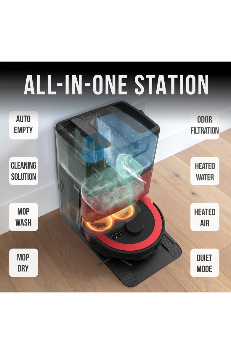BOBSWEEP Maxim All-in-One Robot Vacuum & Auto-Lift DualSpin Mop, Alternate, color, Imperial Red