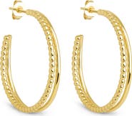 Sterling Forever Daria Double Row Hoop Earrings