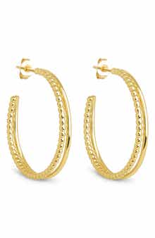 Sterling Forever Daria Double Row Hoop Earrings