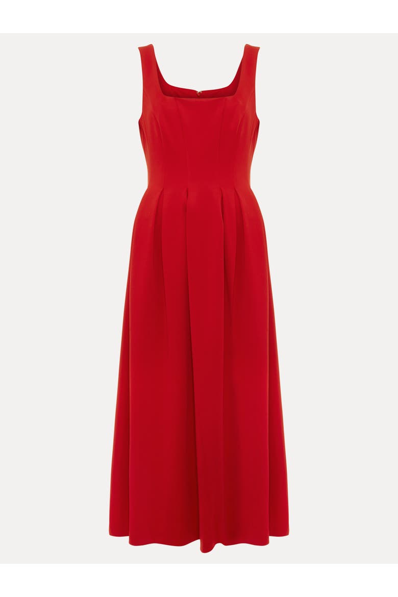 Katie Square-Neck Midi Dress, Alternate, color, Red