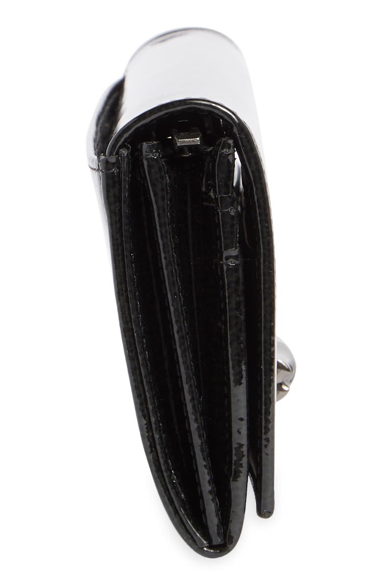 Patent Leather Flap Wallet
