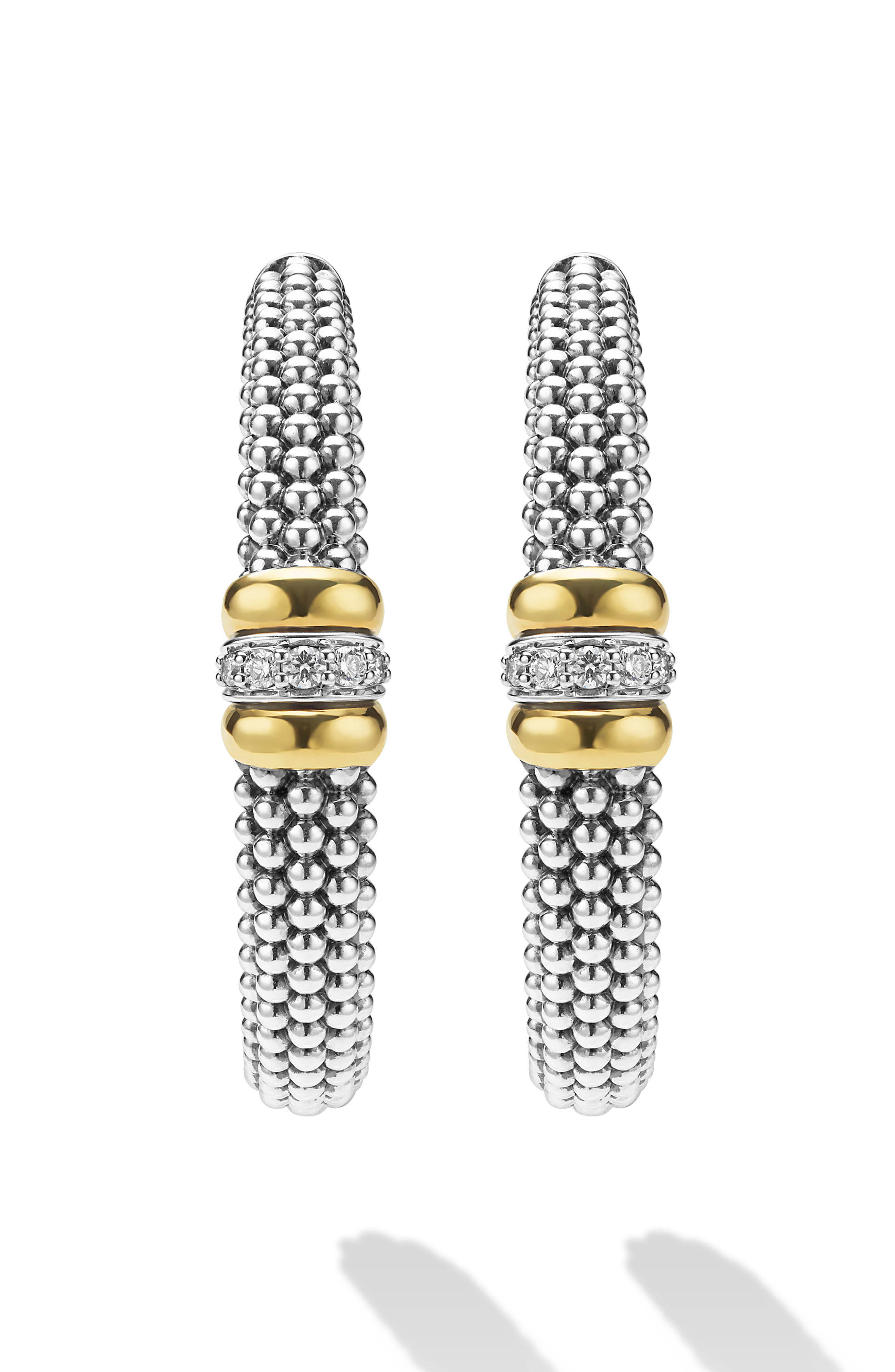 LAGOS Signature Caviar Diamond Hoop Earrings (Women) | Nordstrom