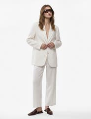Koton Mid Rise Linen Blend Wide Leg Trousers