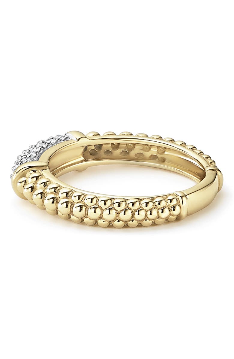 LAGOS Caviar 18K Gold & Diamond Pavé Stacking Ring, Alternate, color, Gold