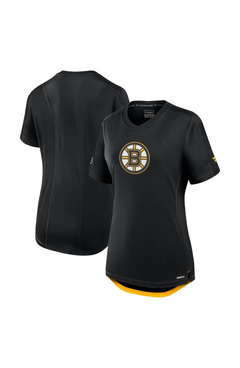 FANATICS Women
s Fanatics  Black Boston Bruins Authentic Pro Rink Tech T-Shirt, Main, color, Black
