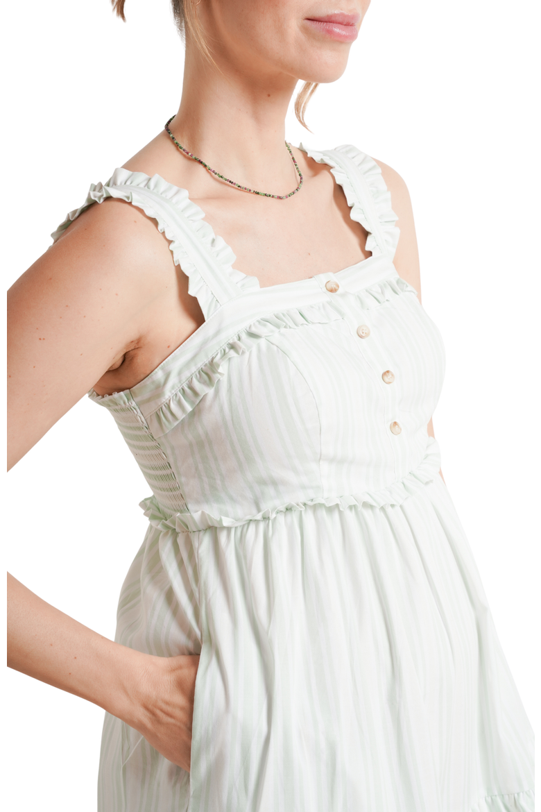 Emma Maternity & Nursing Maxi Tank Dress, Alternate, color, Green Stripe