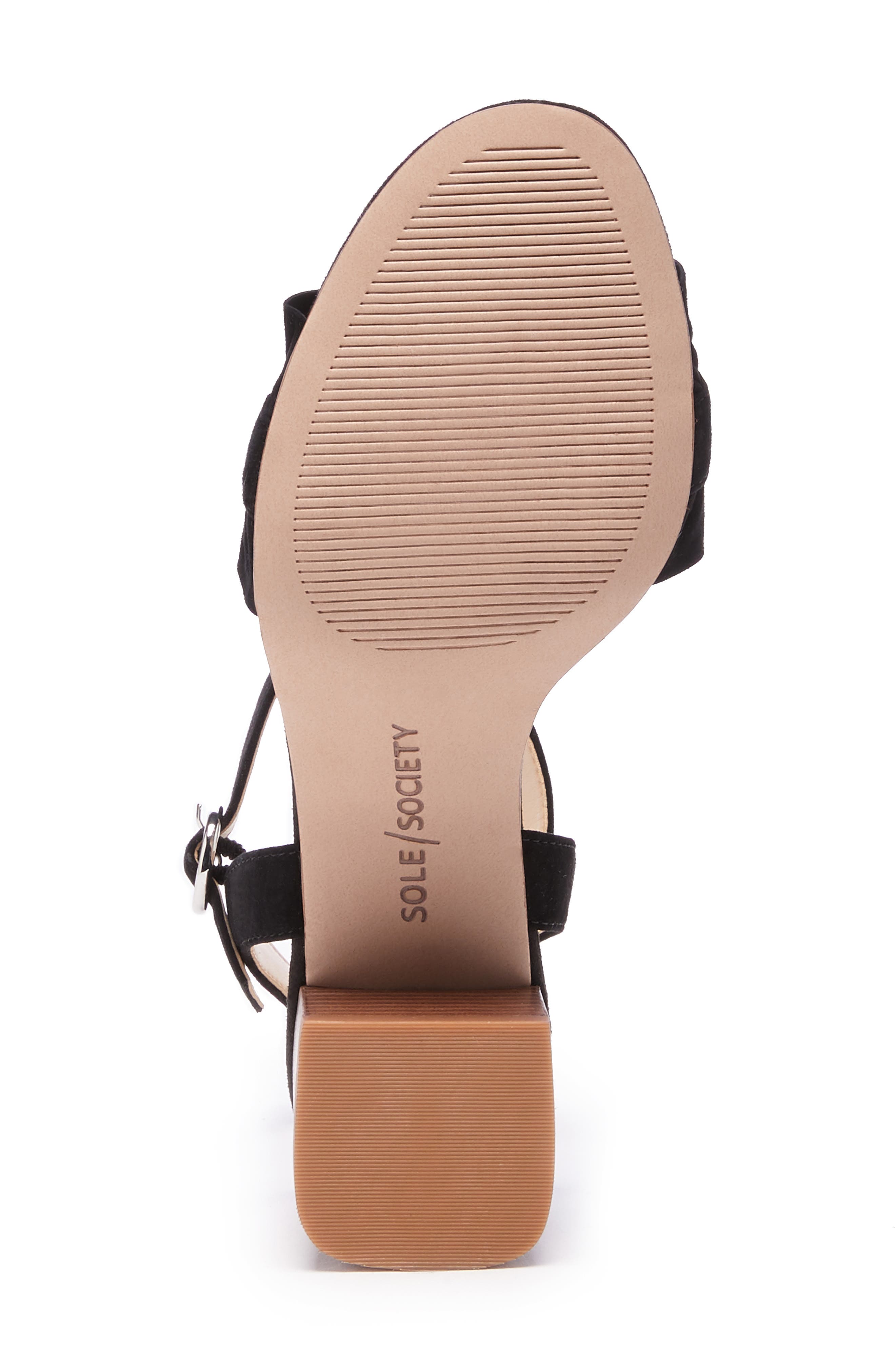 Scyler Ruffle Sandal, Alternate, color, BLACK SUEDE