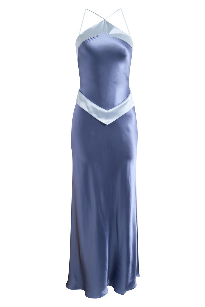 Jillian Sleeveless Silk Maxi Dress, Main, color, CORNFLOWER