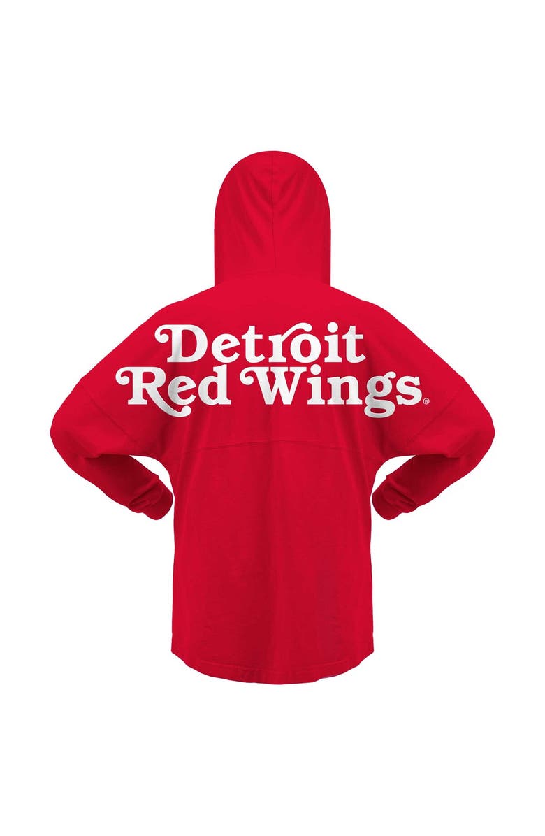 FANATICS Women's Fanatics Branded Red Detroit Red Wings Jersey Lace-Up V-Neck Long Sleeve Hoodie T-Shirt, Alternate, color, 