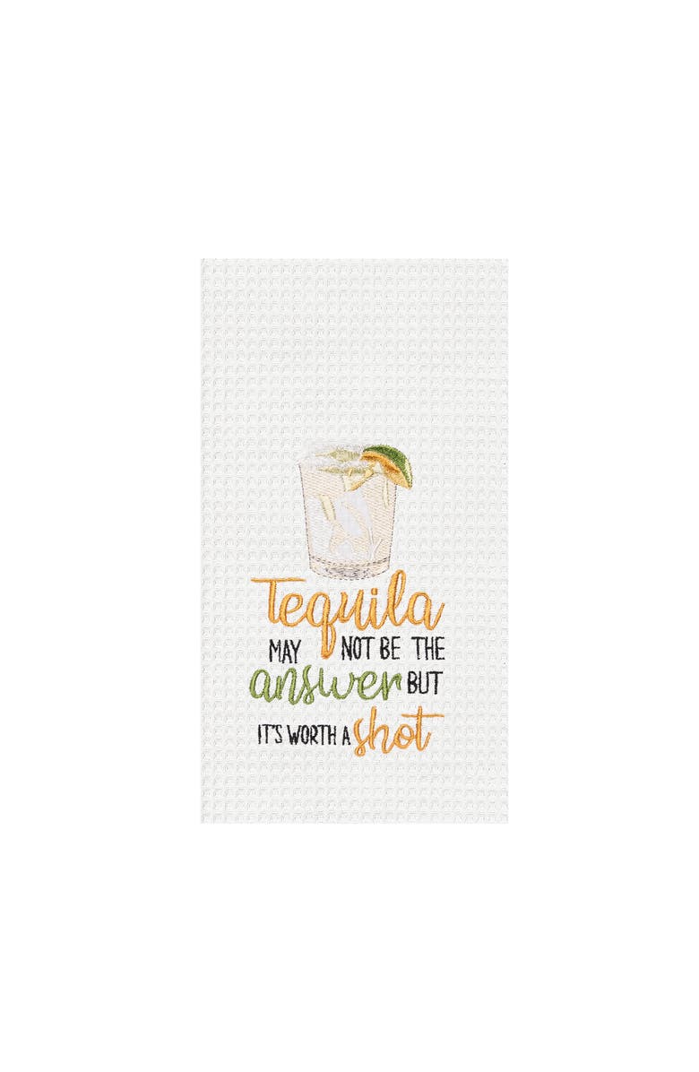 C&F Home "Tequila May Not Be The Answer" Waffle Weave Dishtowel, Main, color, Yellow