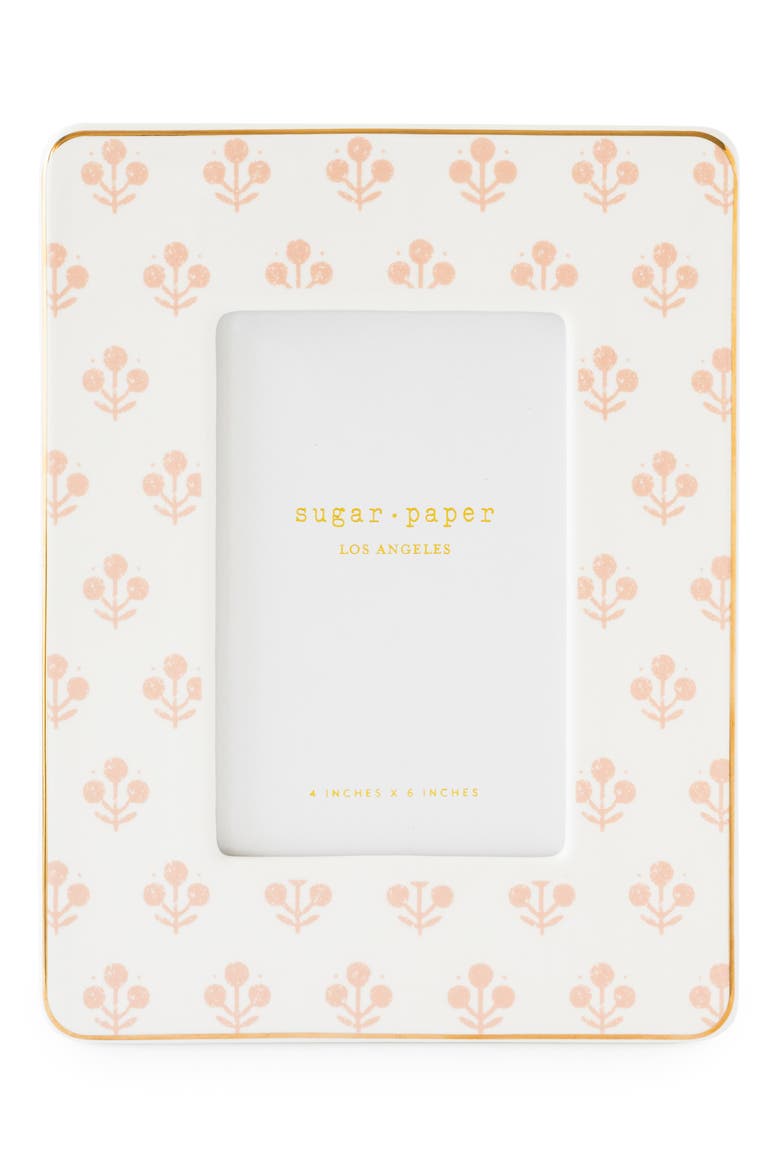Rose Floral Ceramic 4 x 6-Inch Picture Frame, Main, color, ROSE