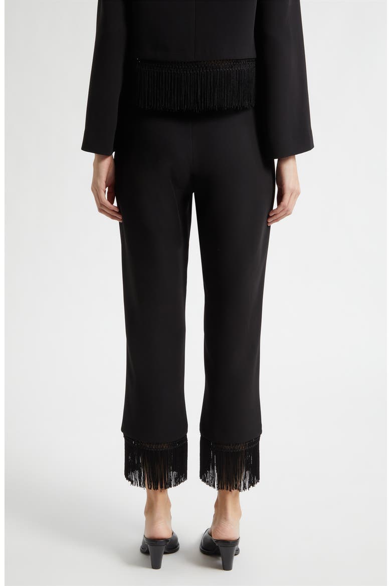 Bianca Fringe Trim Crop Pants, Alternate, color, BLACK