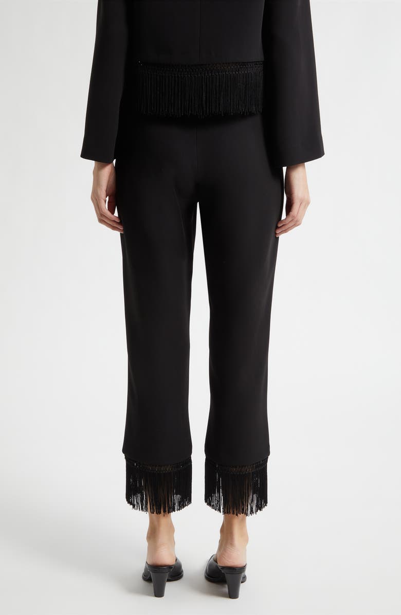 POSSE Bianca Fringe Trim Crop Pants, Alternate, color, Black