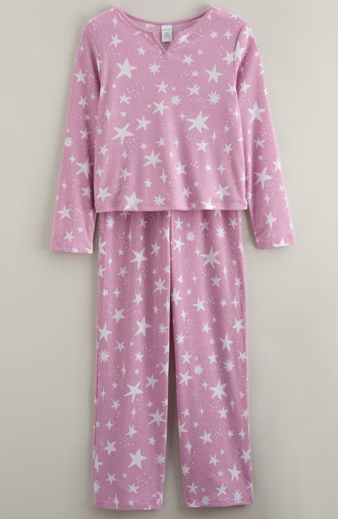 Kids' Print Rib Two-Piece Pajamas (Big Kid)