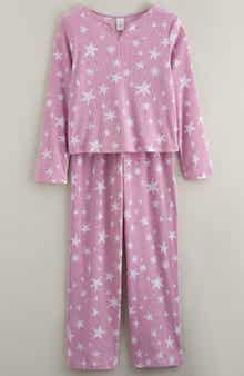 Nordstrom Kids' Print Rib Two-Piece Pajamas