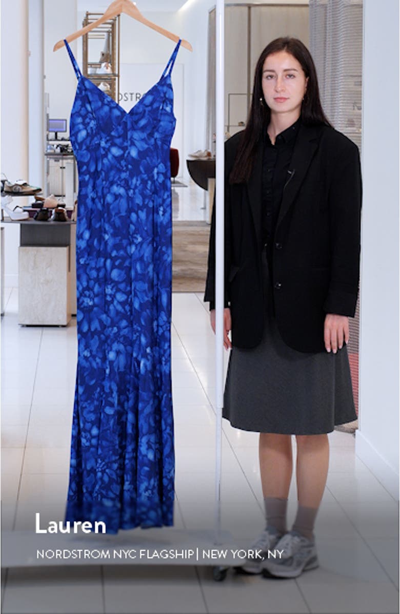 Floral Satin Cocktail Slipdress, sales video thumbnail