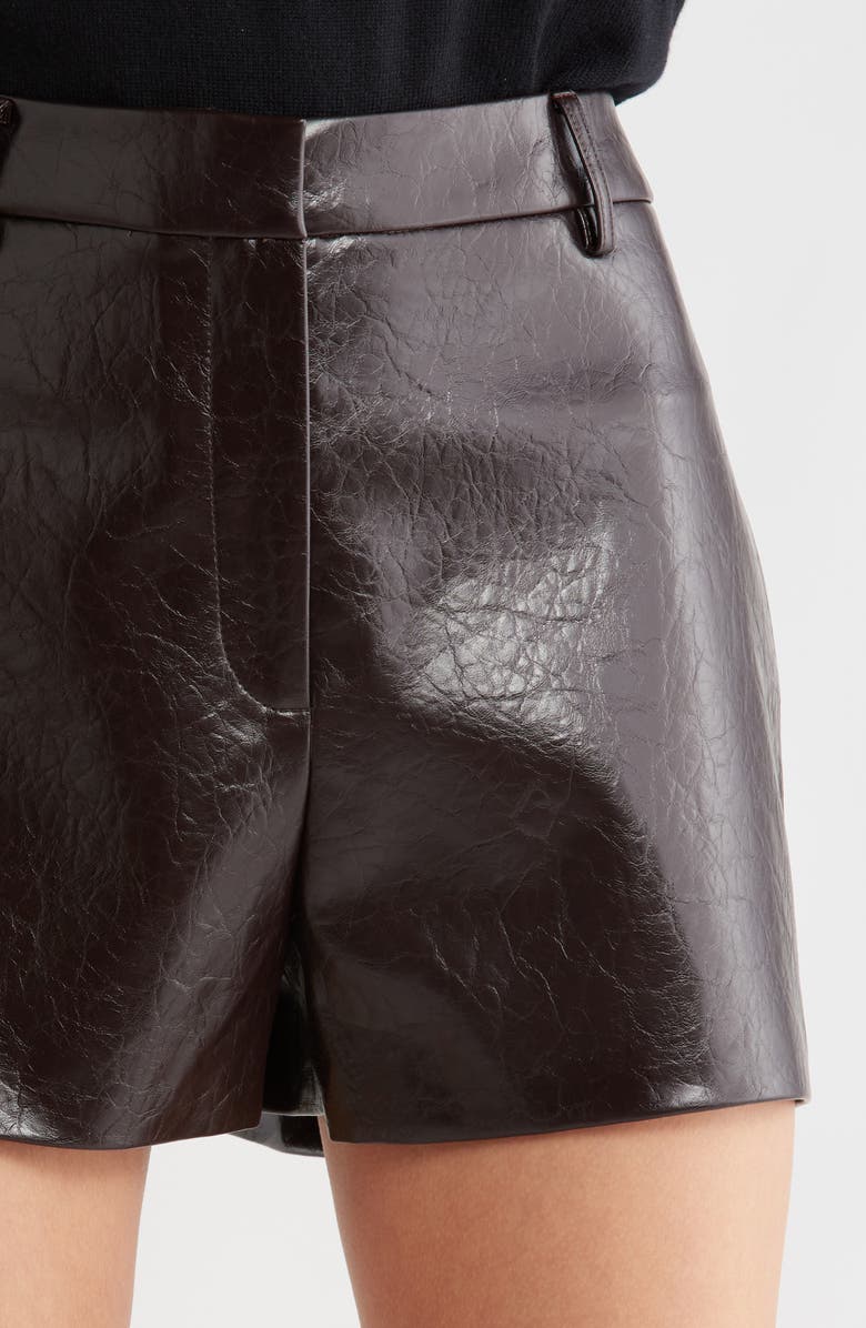 ASTR the Label Wynn High Waist Faux Leather Shorts, Alternate, color, Dark Brown