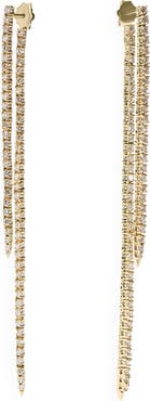 LANA 14K Diamond Tennis Linear Earrings