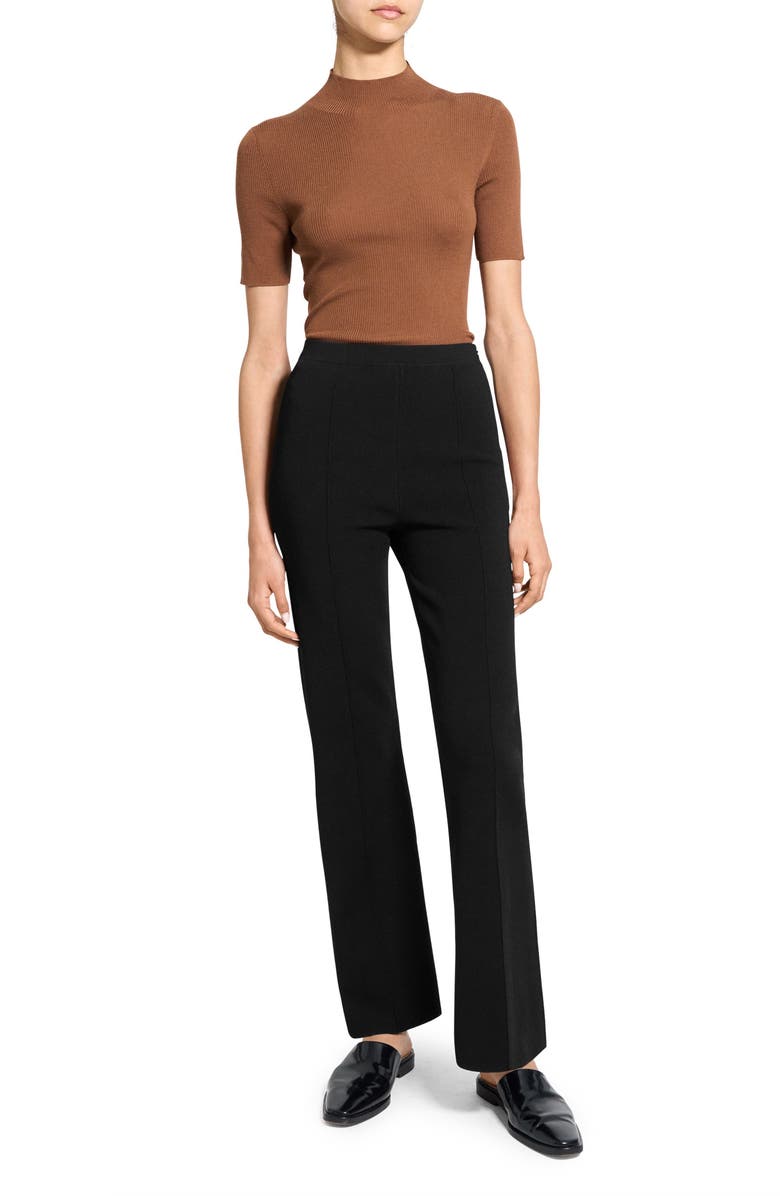 Theory Compact Crepe Pants, Alternate, color, Black