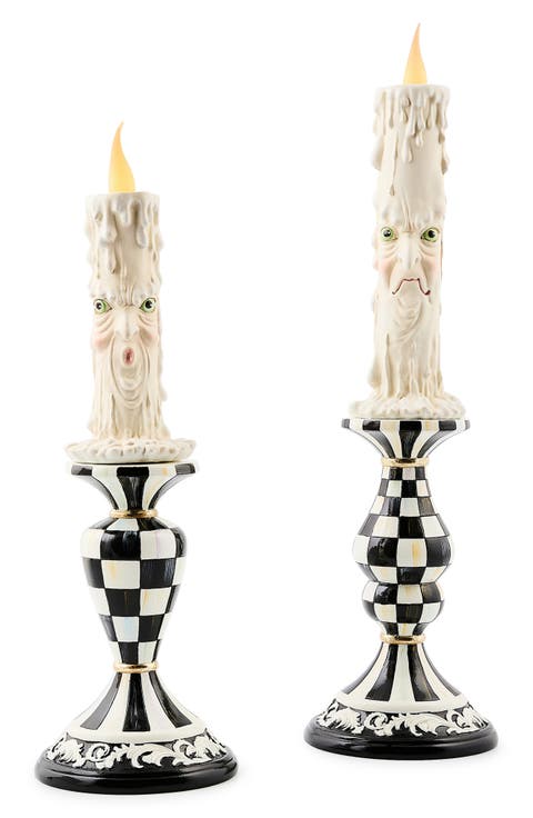 Set of 2 Spooky Illuminated Candles