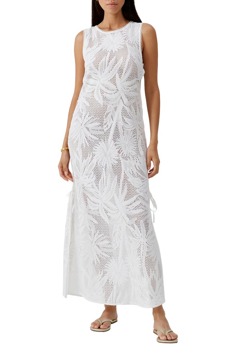 Melissa Odabash Jada Open Stitch Cover-Up Dress, Main, color, White