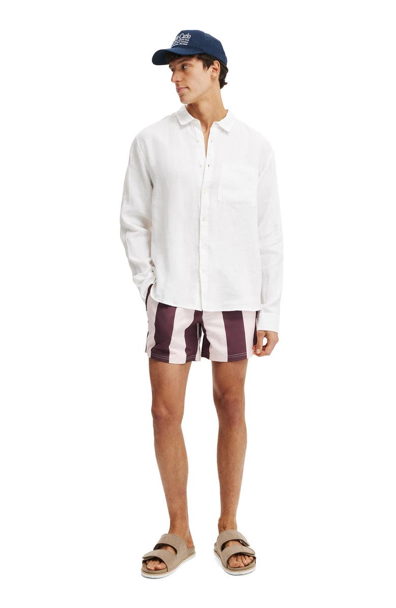 Cotton On Men's Relaxed Linen Long Sleeve Shirt, Alternate, color, White