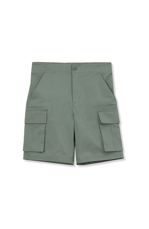 Boys Stretch Canvas Utility Cargo Shorts