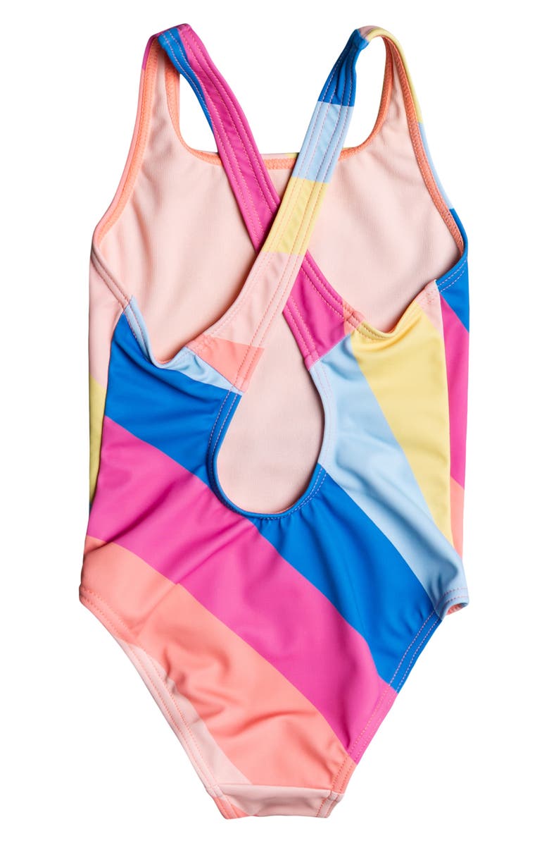 Roxy Kids' Stripe One-Piece Swimsuit, Alternate, color, Blue