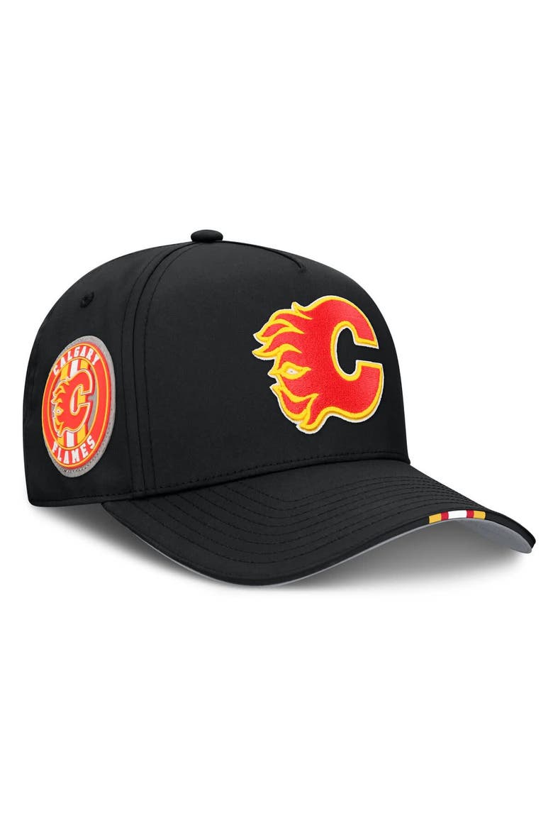 Men's Fanatics Black Calgary Flames 2025 NHL Draft Authentic Pro On-Stage Podium A-Frame Adjustable Hat, Main, color, Black