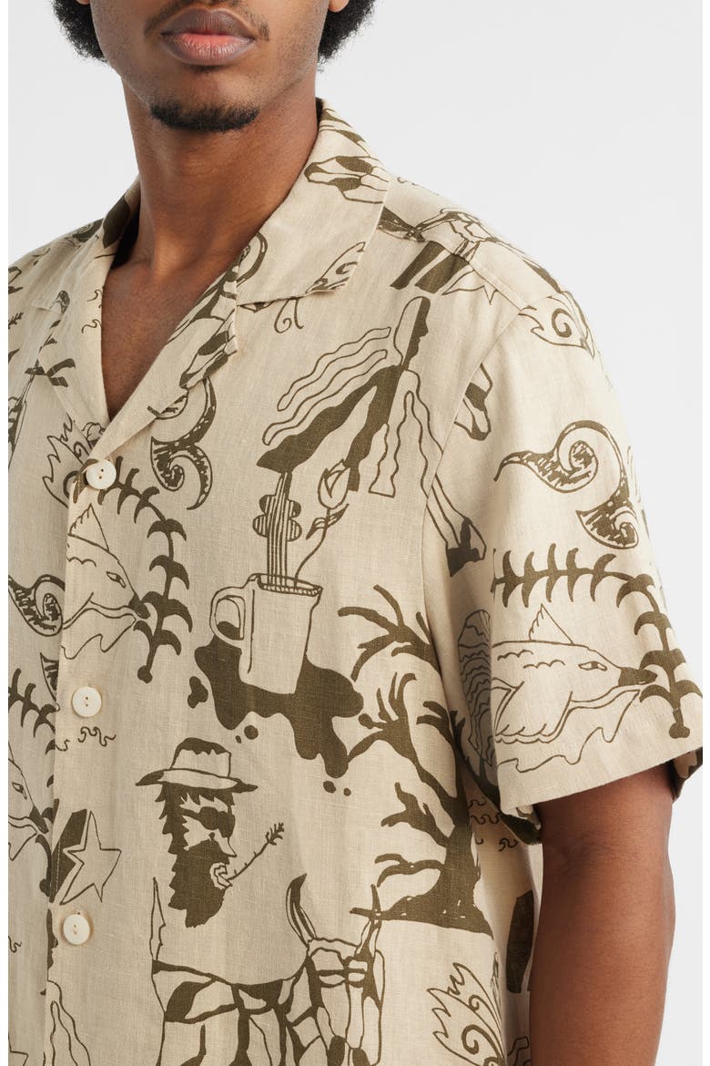 Poplan Linen Camp Shirt, Alternate, color, BEIGE