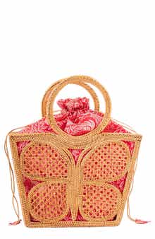Jelavu Ata Butterfly Handwoven Rattan Tote