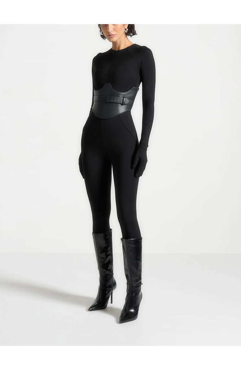 Manière De Voir Leather Corset Belt, Alternate, color, Black