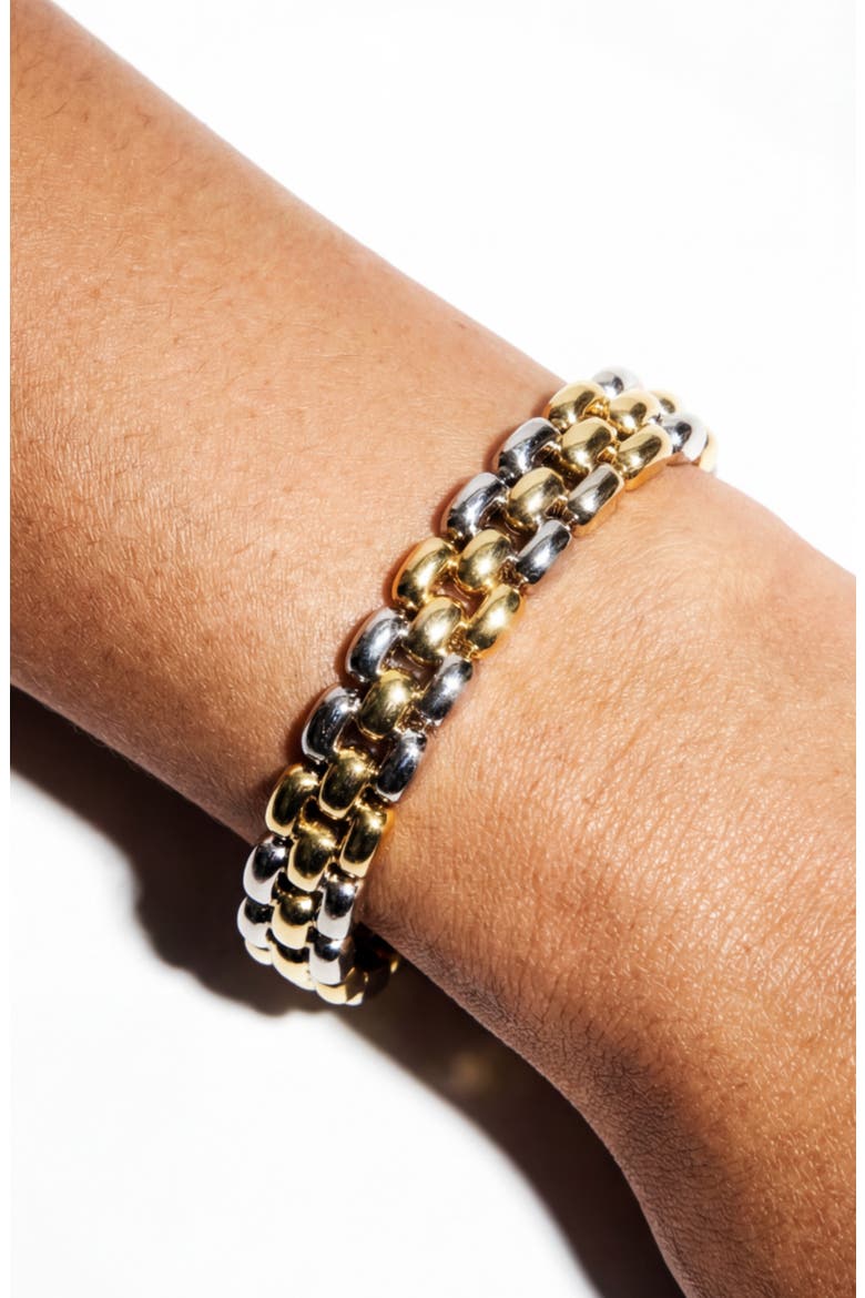 The Lili Two Tone Slip Bracelet, Alternate, color, GOLD