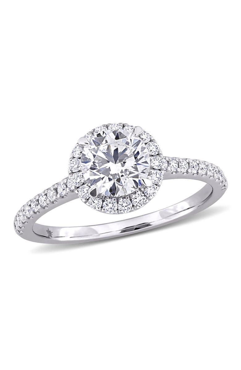 Julianna B. 1-1/3 CTW Lab-Grown Diamond Halo Ring 14k, Main, color, White Gold