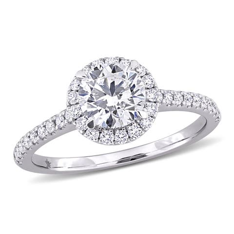 1-1/3 CTW Lab-Grown Diamond Halo Ring 14k