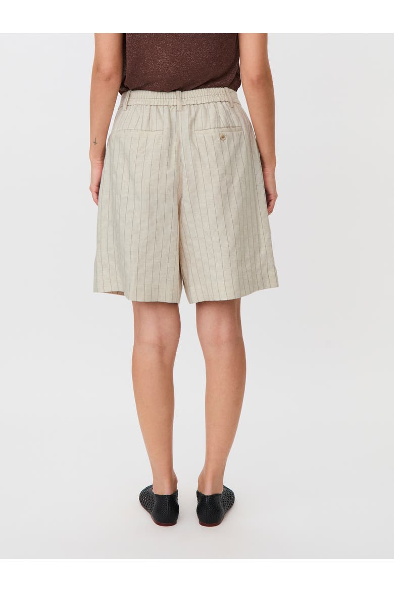 Mapauletta Linen-Blend Pinstripe Shorts, Alternate, color, Fog